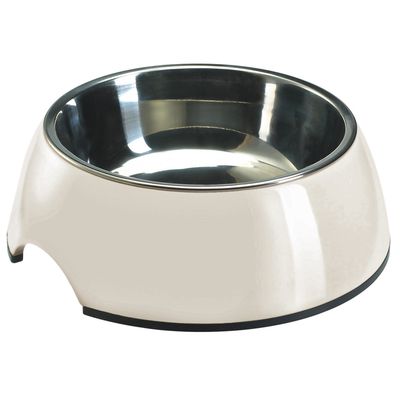 HUNTER melamine bowl white, with stainless steel inlet 160 ml, diameter 11 cm