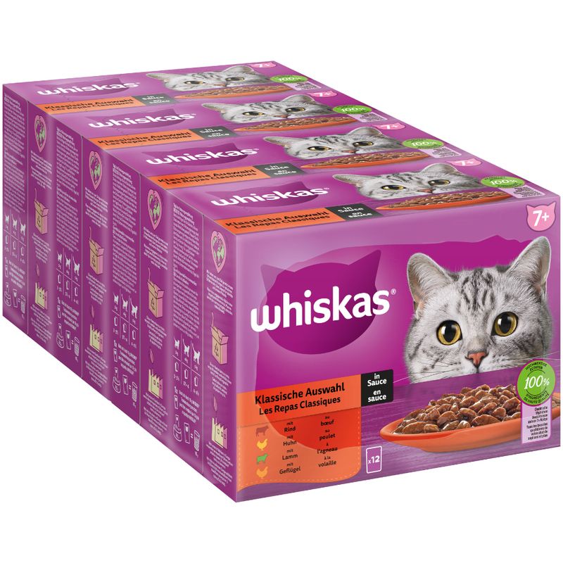 Whiskas Senior Pouches 48 x 85g 7+ Mixed Selection in Gravy