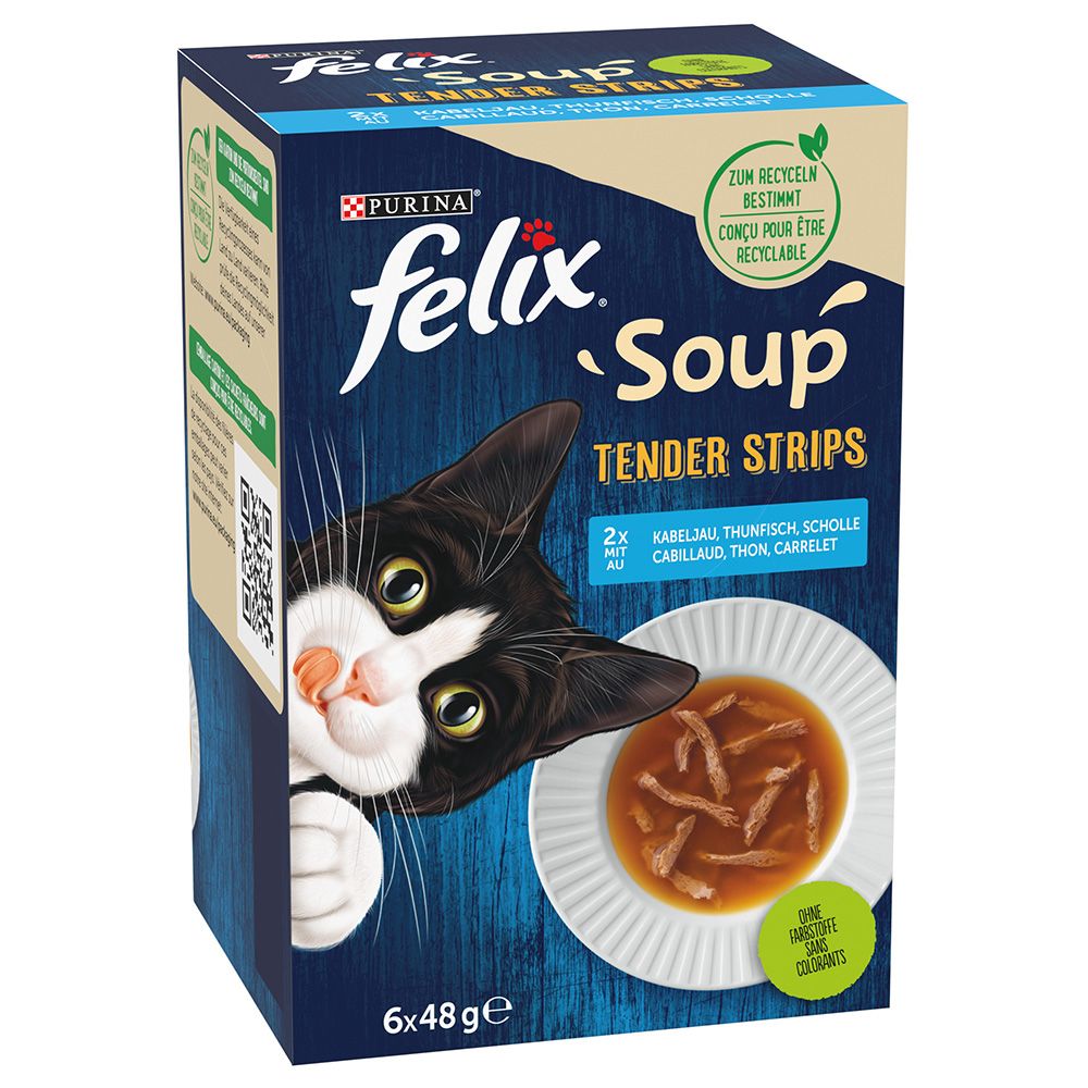 Felix Soup Tender Strips 6 x 48g Farm Selection