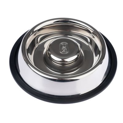 TIAKI Silvered Slow-Feeding Bowl 570ml (24.5cm diameter)
