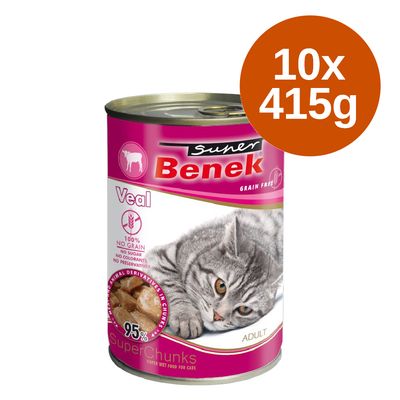 Super Benek grain-free chunks 10 x 415 g Veal in sauce