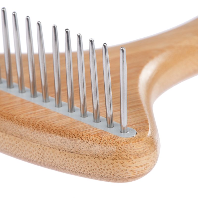 kooa Bamboo Undercoat Rake with Rotating Pins 17.5 x 10cm (L x W)