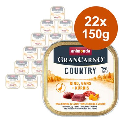animonda GranCarno Adult Country 22 x 150g Beef, Goose & Pumpkin