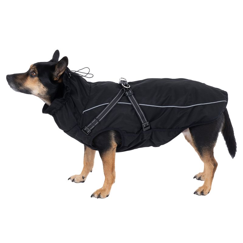 TIAKI Arkon Dog Coat with Harness - Black approx. 30cm Back Length