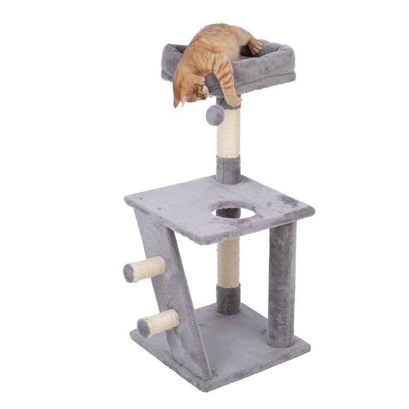 zooplus Basics Scratching Tree - Small Grey