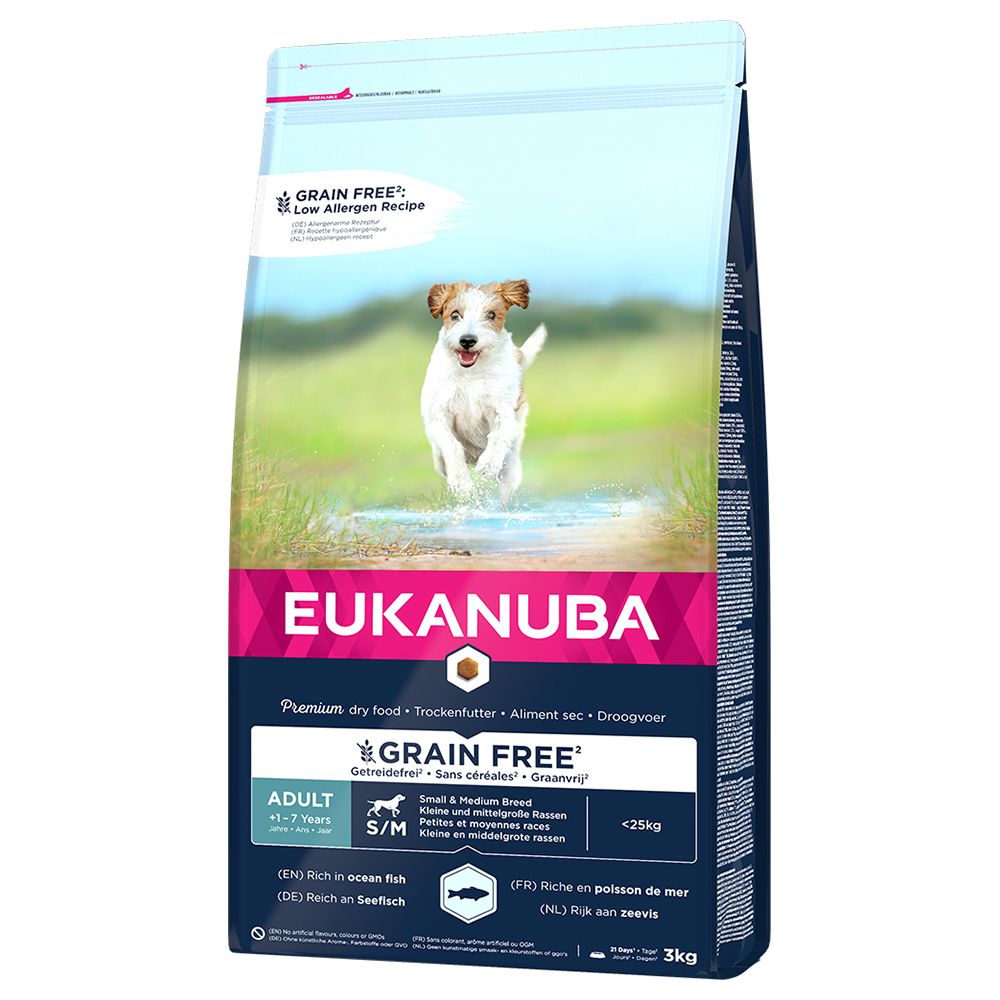 Eukanuba Grain-Free Small & Medium Breed Adult with Ocean Fish 12kg