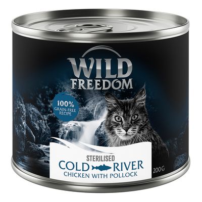 Wild Freedom Adult Sterilised 6 x 200g - Grain-Free Mixed Pack (2x Chicken, 2x Pollock, 1x Rabbit, 1x Duck)