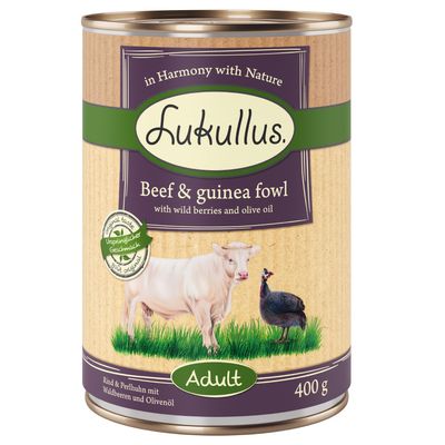 Lukullus Adult Beef & Guinea Fowl - Grain-Free 6 x 800g