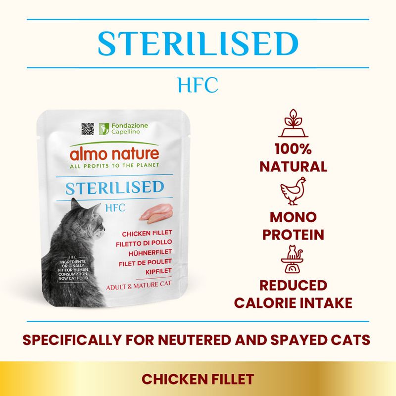 Almo Nature HFC Sterilised Saver Pack 24 x 50g Chicken Fillet