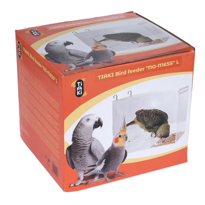 TIAKI No-Mess Acrylic Bird Feeder Size S: 13 x 14 x 13cm (L x W x H)
