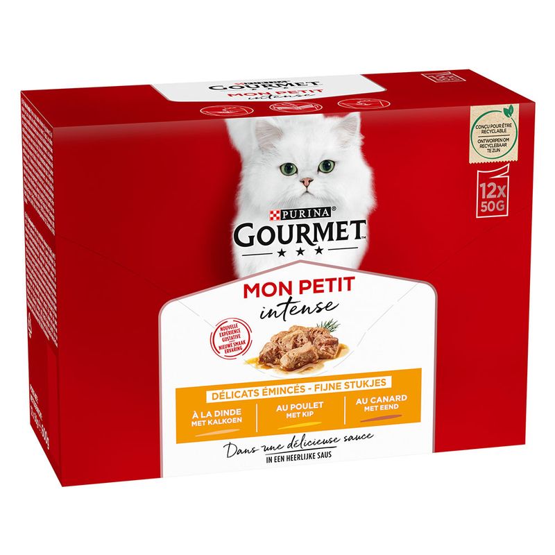 Gourmet Mon Petit Saver Pack 12 x 50g Tuna, Salmon, Trout