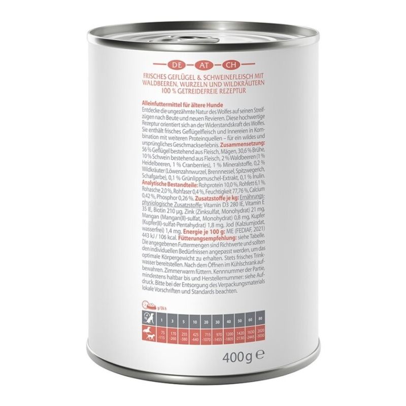 Wolf of Wilderness Senior 6 x 400g - With lots of fresh poultry Mixed Pack (2x Sandy Path, 2x Stony Creek, 2x Muddy Routes)