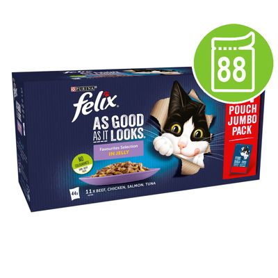 Felix As Good As It Looks Pouches In Jelly 88 x 85g Meat Menus
