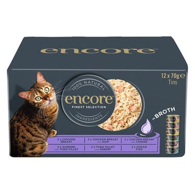Encore Cat Tin in Broth 12 x 70g Chicken Selection