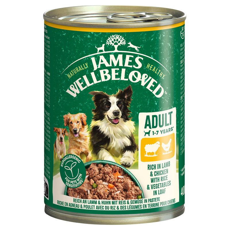 James Wellbeloved Adult Dog Hypoallergenic Lamb & Chicken in Pâté 6 x 400g