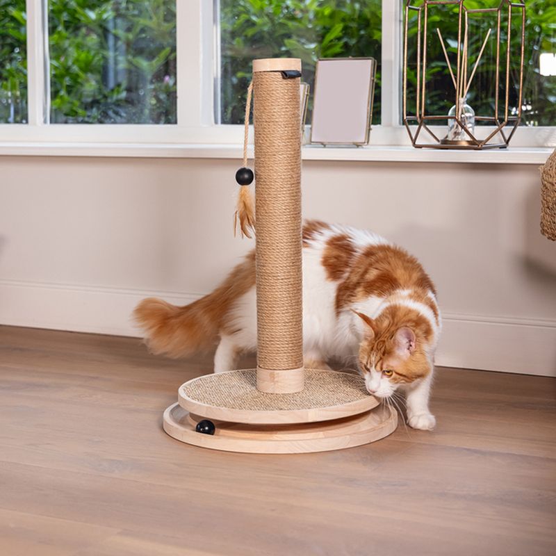 Designed by Lotte Zavi Wooden Scratching Post brown