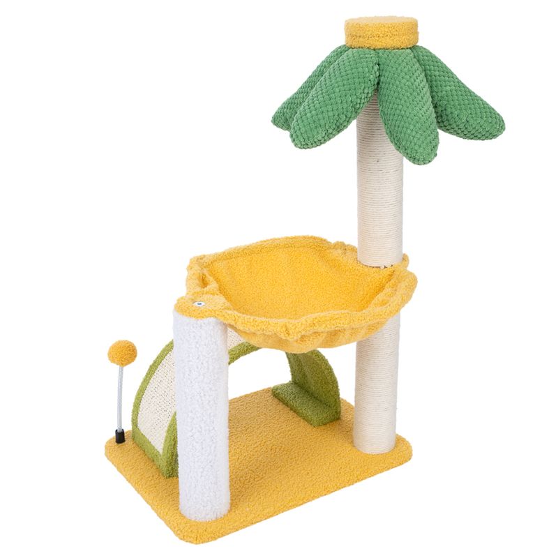 TIAKI Palm Scratching Tree with Hammock Yellow