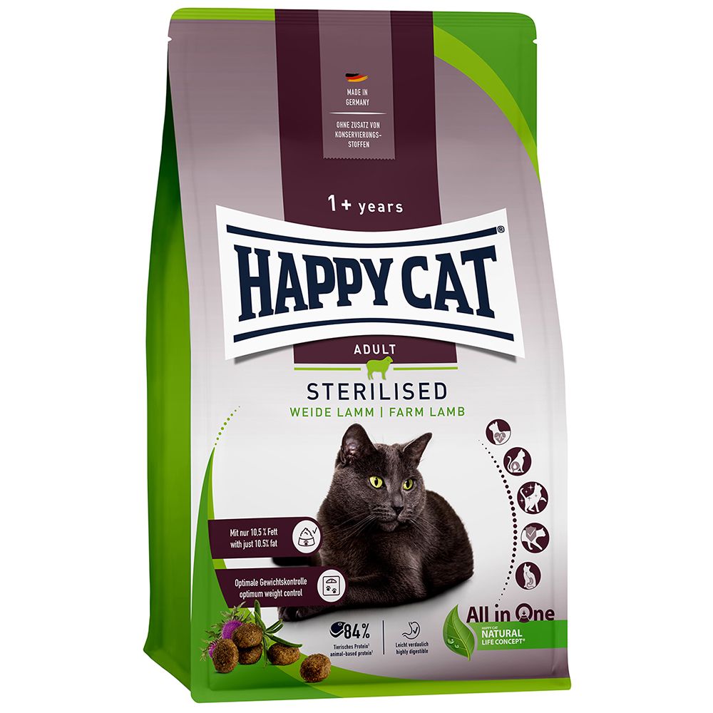 Happy Cat Sterilised Adult Pasture Lamb 1.3kg