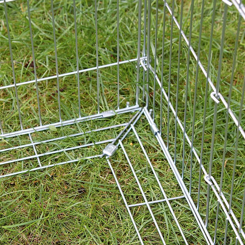 Kerbl Metal Run with escape barrier 200 x 100 x 60 cm (L x W x H)