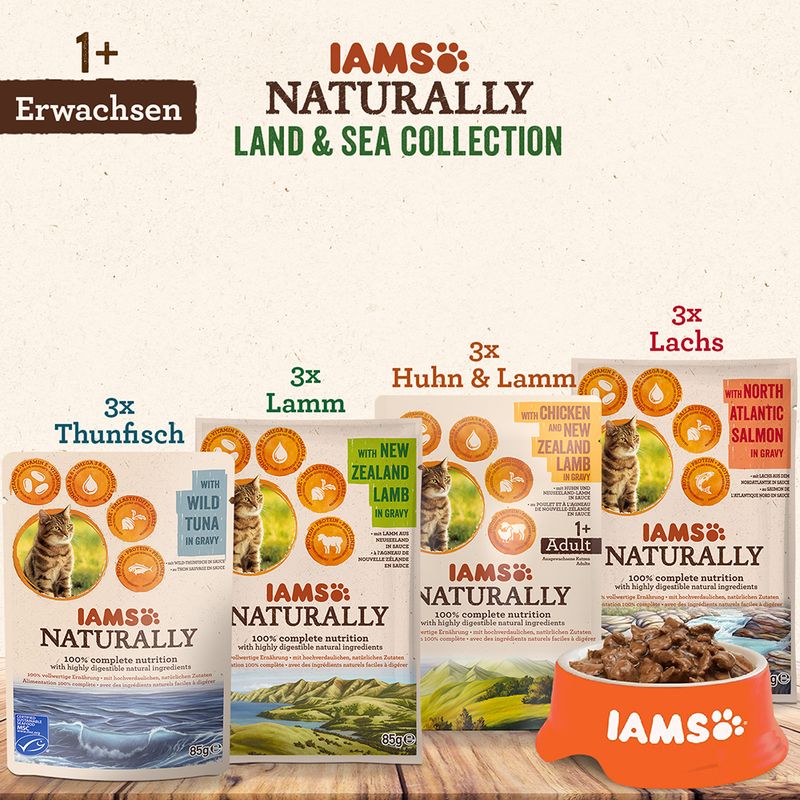 IAMS Naturally Adult - Land & Sea Collection 12 x 85g