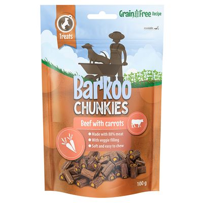 Barkoo Chunkies Filled Sticks 100g Beef & Carrot