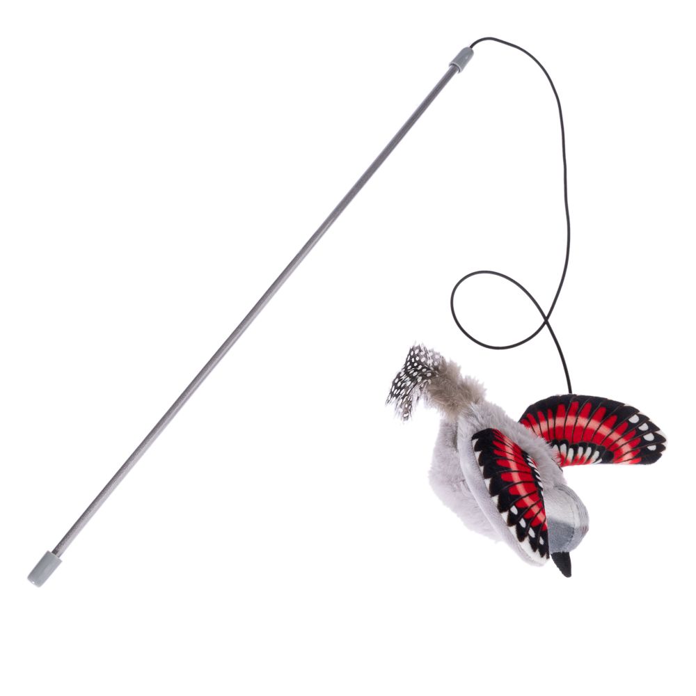 TIAKI Electronic Cat Fishing Rod Wall Runner with Feathers 1 Toy