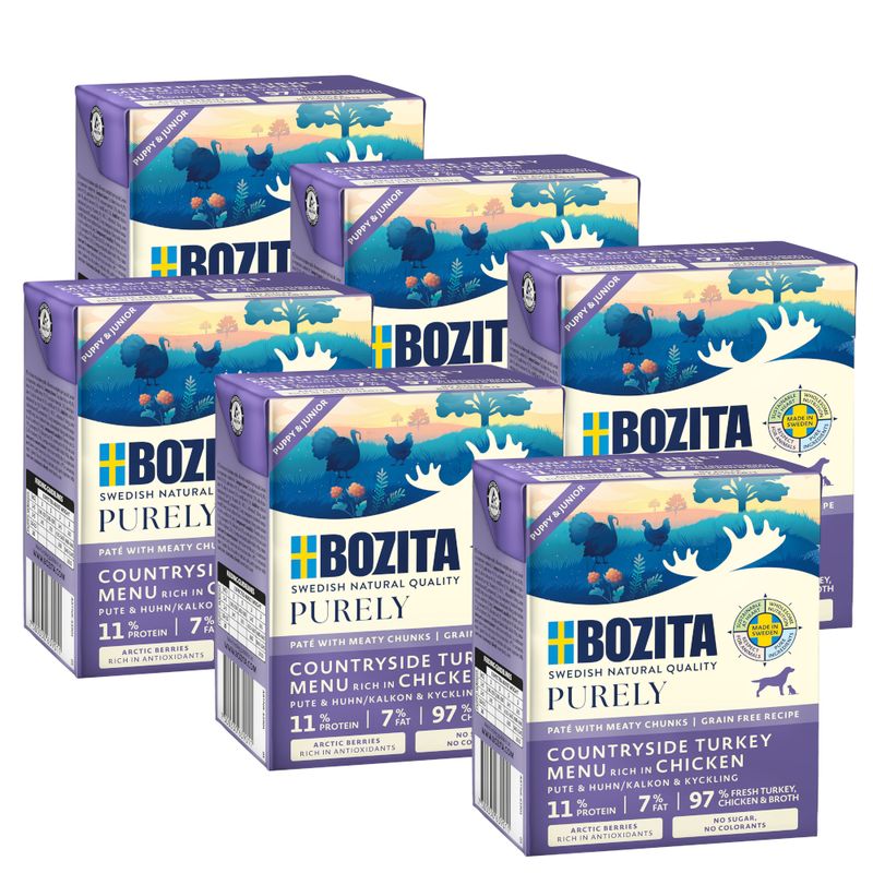 Bozita Purely Paté 6 x 370g Puppy & Junior Turkey