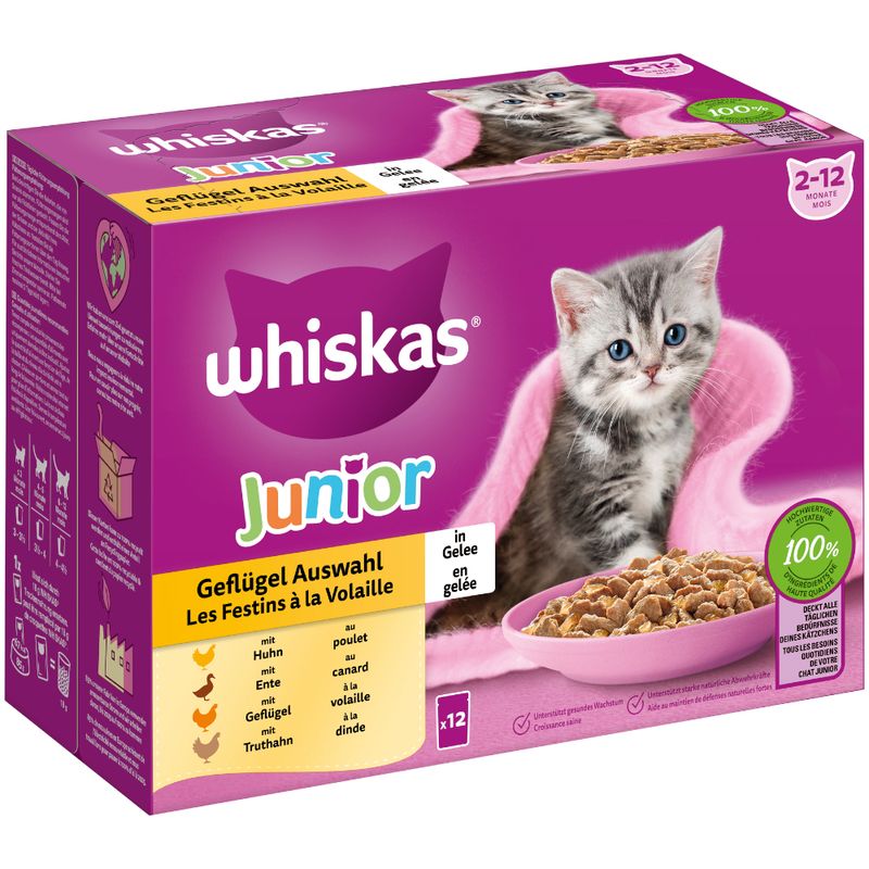 Whiskas Junior Pouches 12 x 85g Meat Selection in Gravy