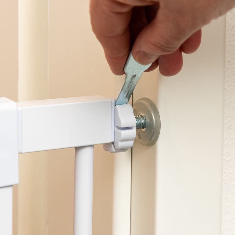 TIAKI White Dog Gate with 7 cm Extension Height 76 cm, width 75 to 82 cm