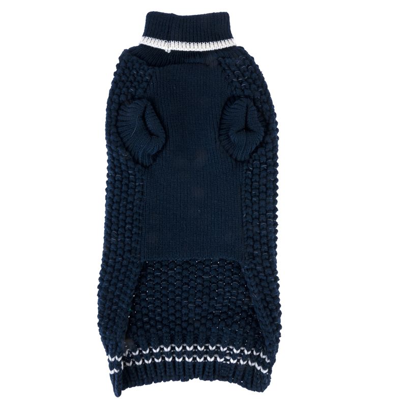 TIAKI Reflective Knit Dog Jumper - Dark Blue approx. 35cm Back Length