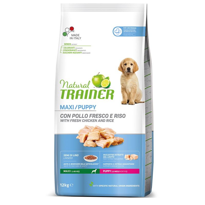 Natural Trainer Puppy & Junior Maxi with Chicken 12kg
