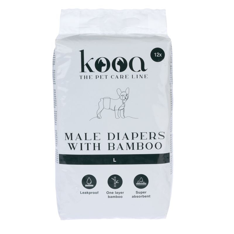 kooa Male Diapers with Bamboo Size XS: 20 - 26 cm, 12 Nappies