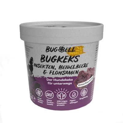 BugBell Bug Biscuits Insects, Blueberry & Psyllium 150g