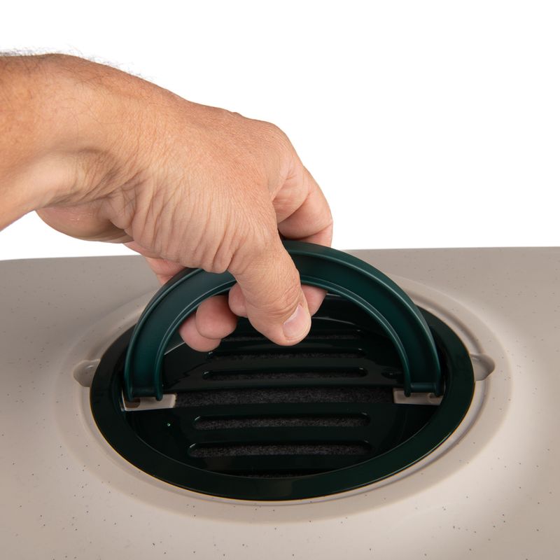 kooa Covered Cat Litter Tray - 90% recycled Plastic Dark green / beige