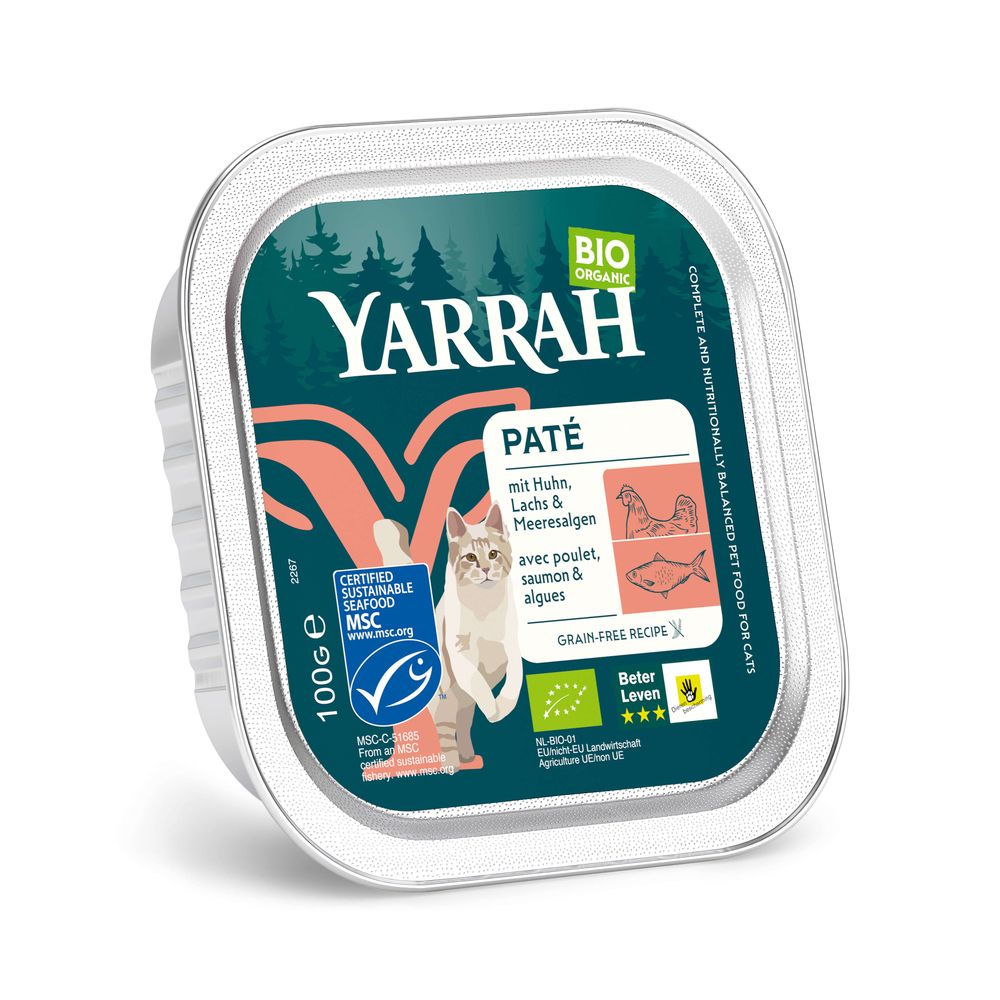 Yarrah Organic Tray Saver Pack 12 x 100g Pâté: Organic Chicken & Organic Turkey with Organic Aloe Vera