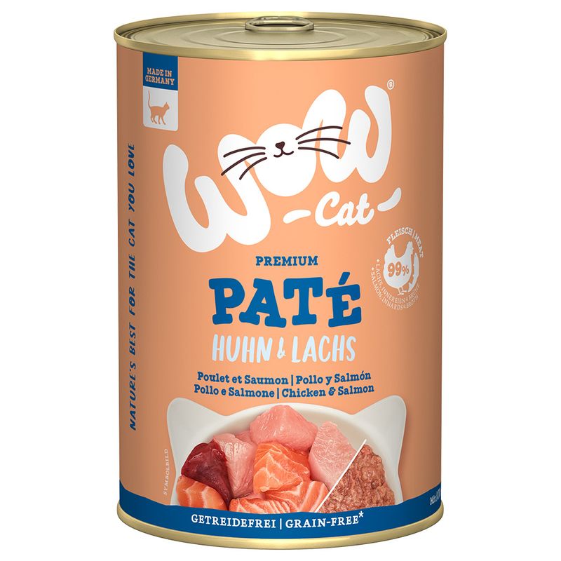 WOW Cat Adult Paté Saver Pack 12 x 400g Chicken & Salmon