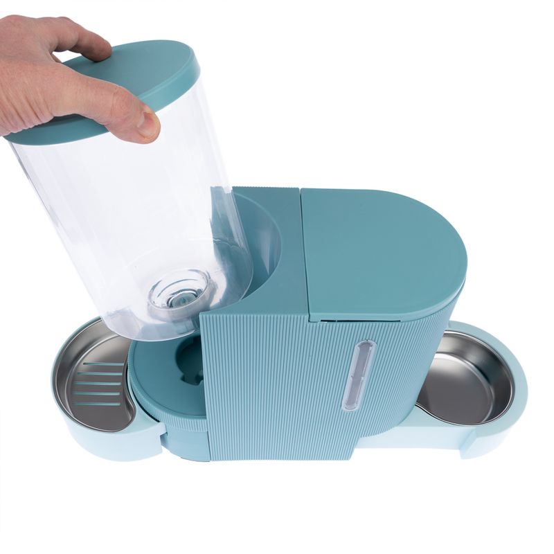 TIAKI Light Blue Food and Water Dispenser Up to 1.3kg Dry Food & 3L Water