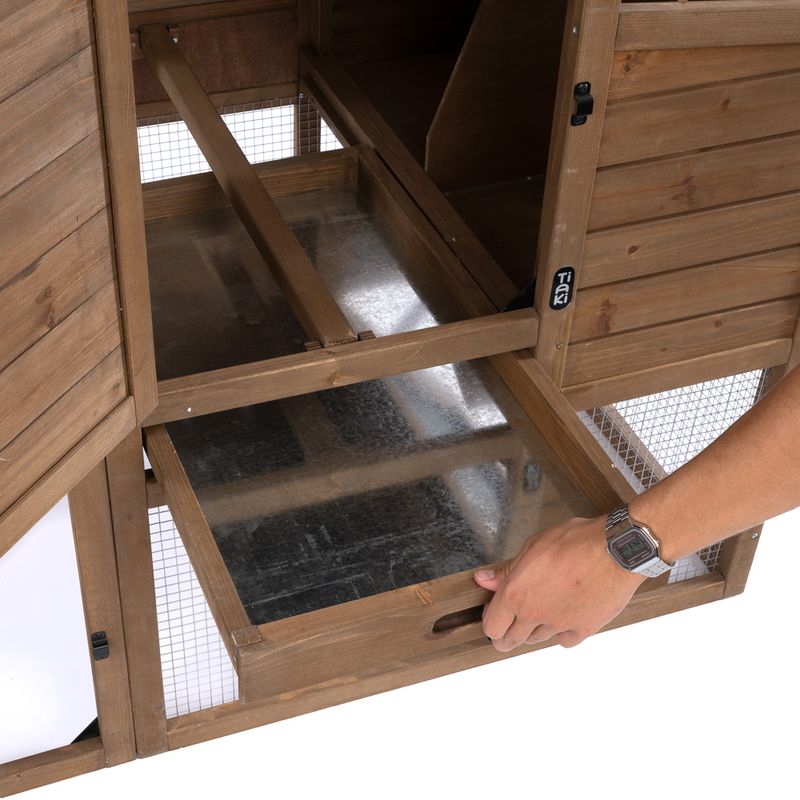 TIAKI Ranch Wooden Chicken Coop (Optionally Expandable) Attached Enclosure: 116 x 78 x 89.8 cm (L x W x H)