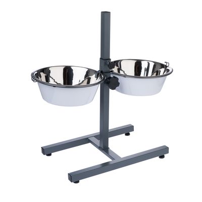 TIAKI Double Bowl with Adjustable Stand 2 x 875ml, diameter 17cm