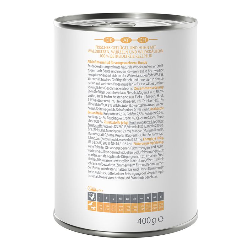 Wolf of Wilderness Adult 6 x 400g - With lots of fresh poultry Mixed Pack: 2x Stony Creek, 2x Sandy Path, 2x Steep Journey
