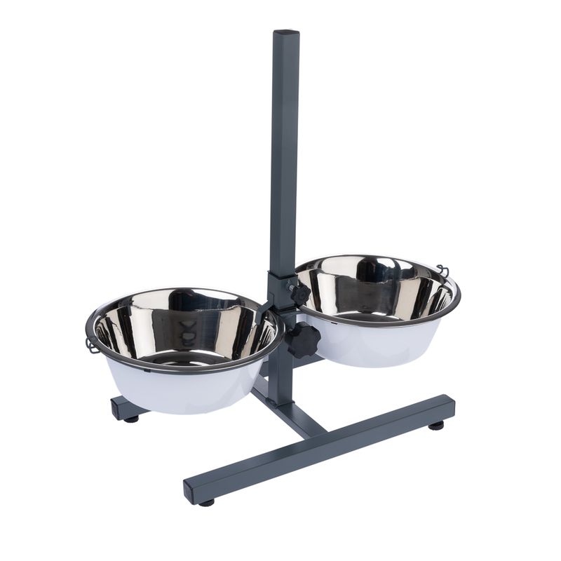 TIAKI Double Bowl with Adjustable Stand 2 x 875ml, diameter 17cm