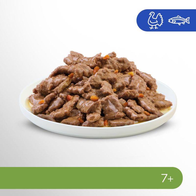 Perfect Fit Sterilised Senior 7+ - Mixed Pack Turkey with Carrot & Whitefish with Peas (52 x 85g)