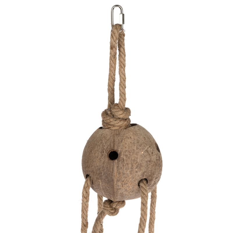 TIAKI Swing & Forage Coconut Toy for Birds approx. diameter 21 x (L) 84 cm