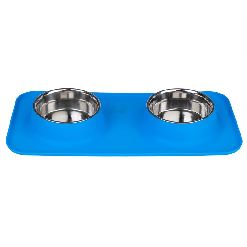 TIAKI double bowl with silicone mat 2 x 540 ml, Ø 14 cm
