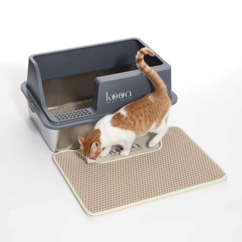 kooa Stainless Steel Litter Box Grey