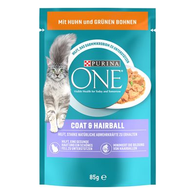 PURINA ONE Coat & Hairball with Chicken & Green Beans (26 x 85g)