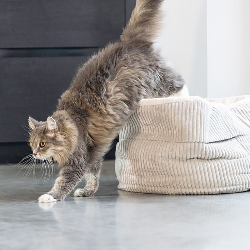 Designed by Lotte Ribbed Cat Basket Light Grey