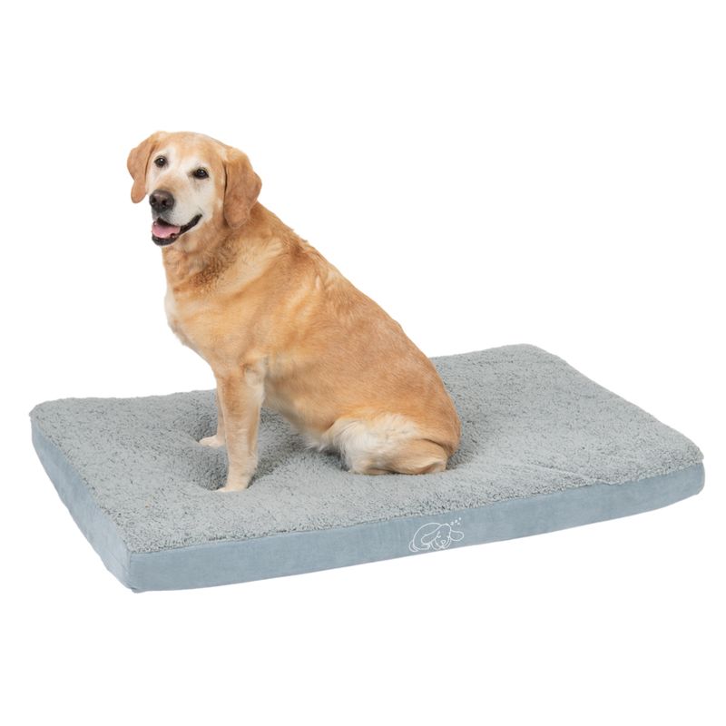 Rectangular Memory Foam Dog Bed - Grey 72 x 50 x 9.5 cm (L x W x H)