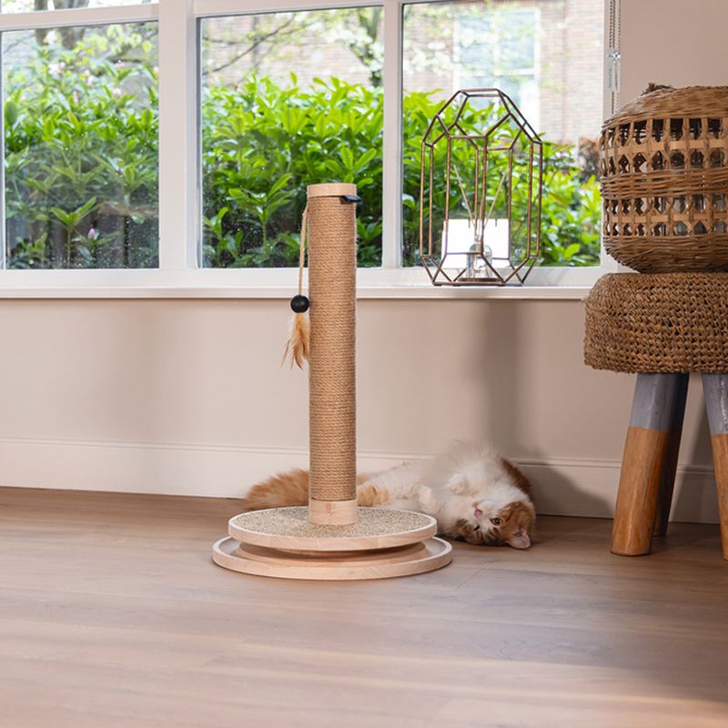Designed by Lotte Zavi Wooden Scratching Post brown