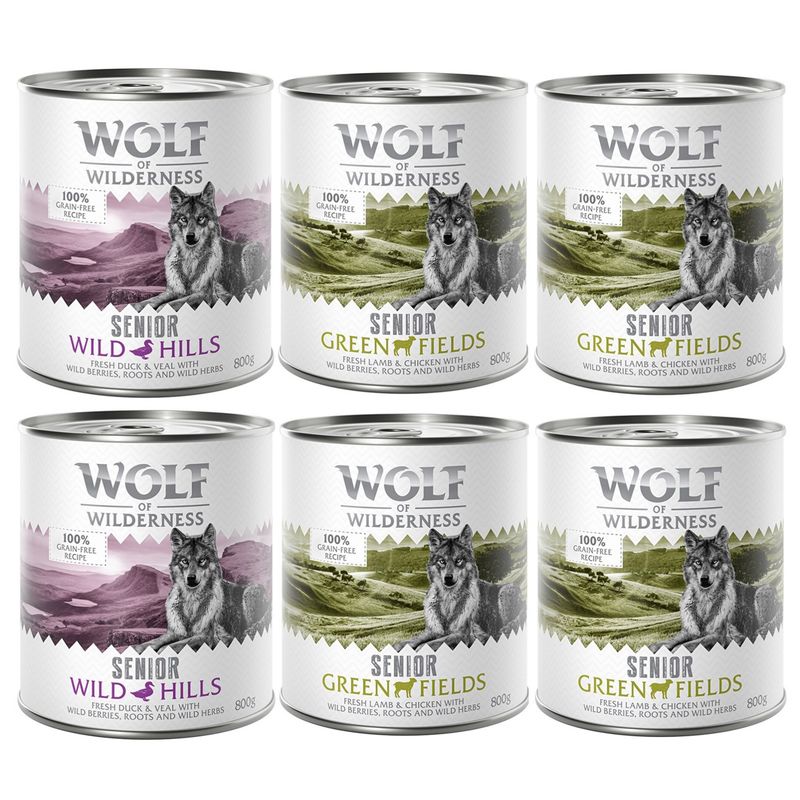 Wolf of Wilderness Senior 6 x 800g Green Fields - Lamb & Chicken